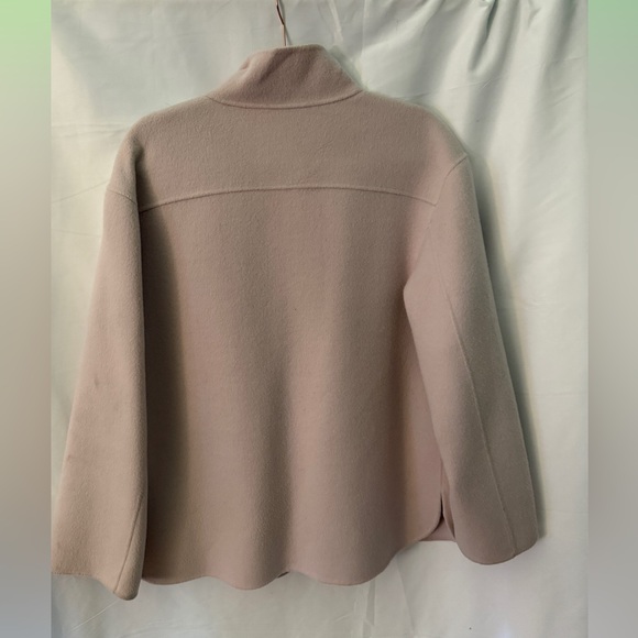 Theory rosewood pink double faced wool cashmere zipper utility peacoat jacket M - Picture 4 of 9